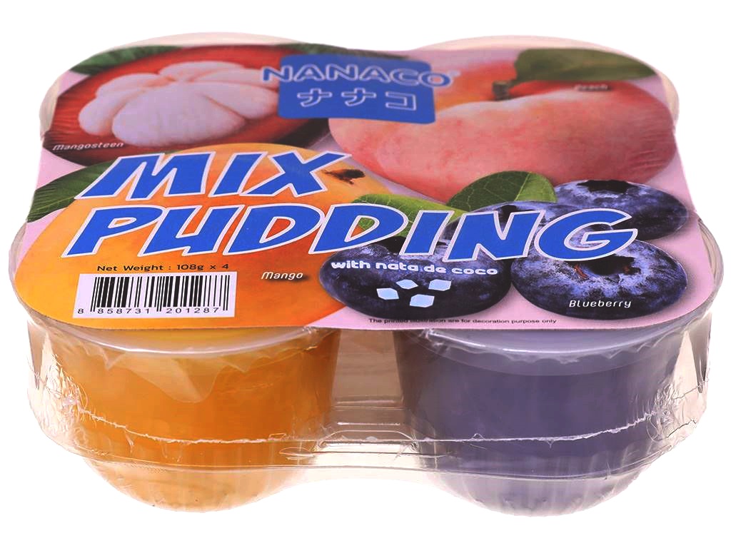 Thạch Nanaco Mix Pudding 108G (108g x 4cups x 24 lốc/ thùng)